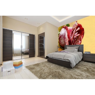 DIMEX ART Самозалепваща се флизелинова фототапета снежночервена роза 375 x 250 см