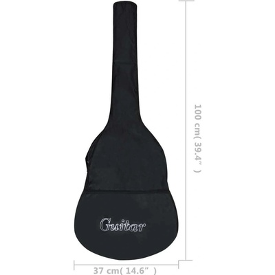 Greatstore Obal na klasickou kytaru 4/4 černý 102 x 36,5 cm textil