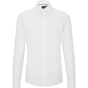 HUGO BOSS Риза с дълъг ръкав Boss Men's P Hank Kent Long Sleeve Oxford Shirt - White