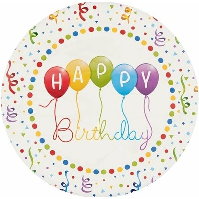 Decorata Party Happy Birthday papierové taniere 23 cm