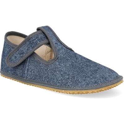 Beda Barefoot dětské přezůvky Playful BFN Denim pink šedé/růžové