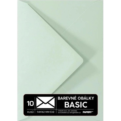 Obálky BASIC 10 KS (C6) 114x162 mm pastelová zelená