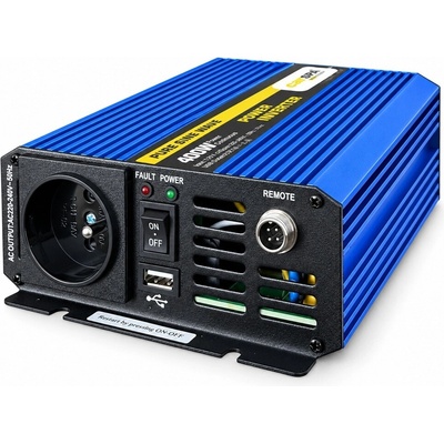 Carspa P400-12, 12V/230V, 400W, USB, čistá sinusovka; P400-12