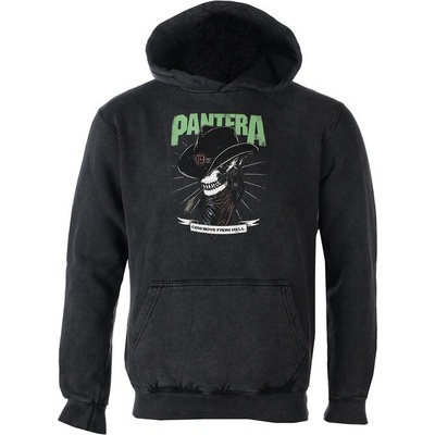 ROCK OFF Pantera Skeleton Cowboy Stone Wash černá