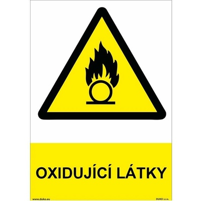 DUKO OXIDUJÍCÍ LÁTKY Formát: 148 x 210 mm, Materiál: plast 1 mm, samolepící vinylová fólie