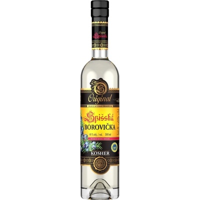 Kosher Familia Spišská Borovička 40% 0,5 l (čistá fľaša)