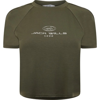 Image 1 of Jack Wills Тениска Jack Wills Women's JW Branded Ringer Slim Fit T-Shirt - Khaki