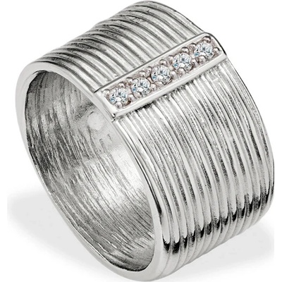 SilveAmo Stříbrný prsten Obmotané nitky K2F448A 17 5