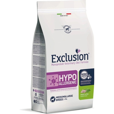 Exclusion Икономична опаковка: 2х2kg суха храна за кучета Exclusion Diet Hypoallergenic Medium/Large с насекоми и грах