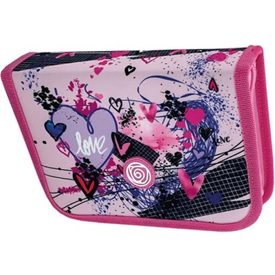 KAOS Ученически несесер Kaos Maxi - Pink Love, с 1 цип (51857)