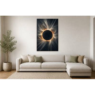 Obraz na plátně – Zářivá koróna kolem tmavého disku 90 × 135 cm