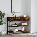 vidaXL Конзолна маса, опушен дъб, 100x25x75 см, инженерно дърво (834182)