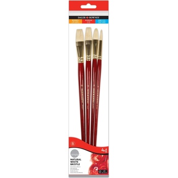 Daler-Rowney Simply Oil Brush Natural Bright Flat and Filbert Комплект четки 4 бр (216940402)