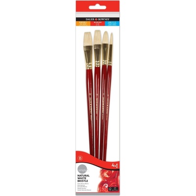 Daler-Rowney Simply Oil Brush Natural Bright Flat and Filbert Комплект четки 4 бр (216940402)