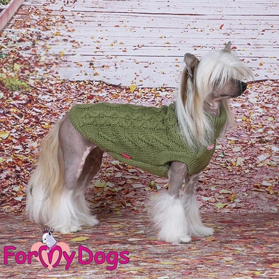 FOR MY DOGS svetr PIGTAIL GREEN