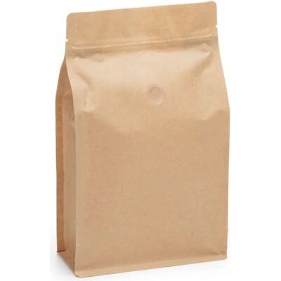 Sáček s plochým dnem | kraft papír | ZIP | ventil obsah 100g (110 x 185 + 55 mm)