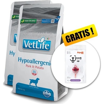 Vet Life Hypoallergenic Pork & Potato Canine 2 x 12 kg