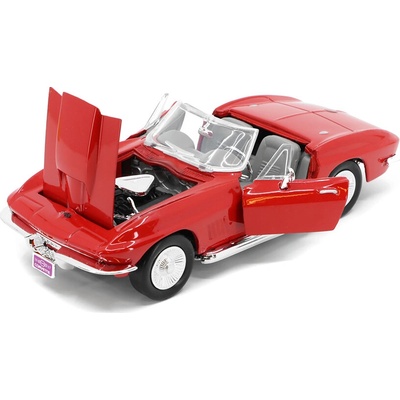Motormax Chevrolet Corvette Stingray Convertible C2 1967 Červená 1:24