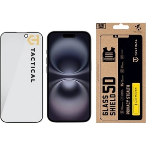 Tactical iPhone 16 / 15 TACTICAL GLASS SHIELD PRIVACY STEALTH 5D стъклен екранен протектор 5D, защита от погледи, ЧЕРЕН (57983127195)