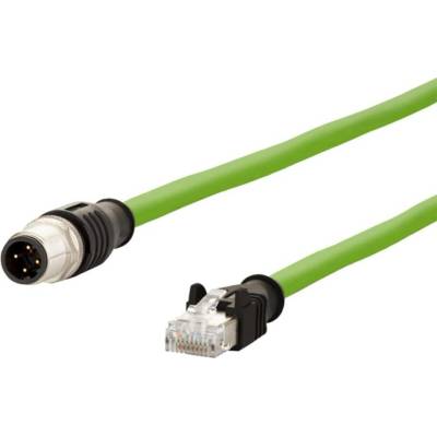 Metz Connect 21.16.8822 M12 4pin (M) kód D - RJ45(M), ohebný, torzní, 1m