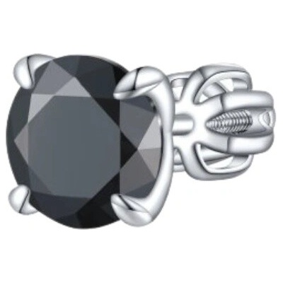 Olivie Stříbrná 7mm náušnice PIPPI BLACK 1 ks 8761 Ag 925; ≤1,1 g.