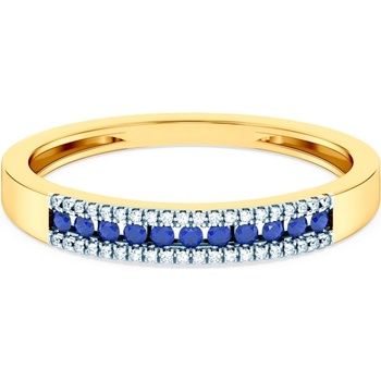 SAVICKI Годежен пръстен savicki: двуцветно злато, син сапфир, диамант