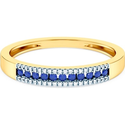 SAVICKI Годежен пръстен savicki: двуцветно злато, син сапфир, диамант