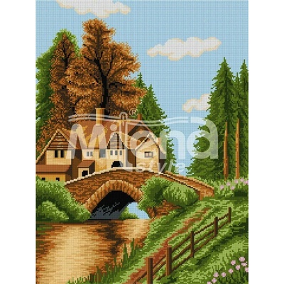 Milena Style Мост край вилата - гоблен със схема конци dmc 1: 4
