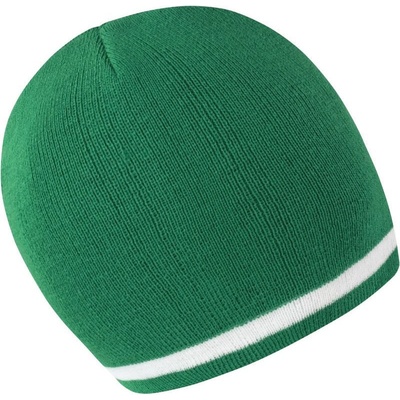 Result Headwear Čepice R 368X s kontrastními pruhy COT-28368Xy9199 Smaragdová/bílá