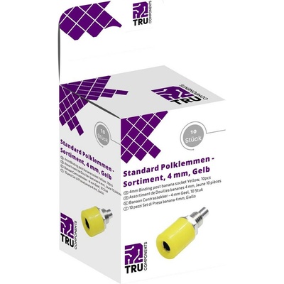 TRU COMPONENTS sada laboratórnych zástček zásuvka, vstavateľná vertikálna žltá 10 ks