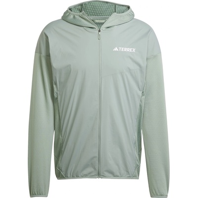 Adidas Мъжко поларено яке Adidas Terrex Xperior Climawarm+ Wind Light Fleece Hooded Jacket Mens - Silver Green