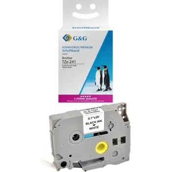 Image 1 of G&g - ninestar ЛЕНТА ЗА ЕТИКЕТНИ ПРИНТЕРИ BROTHER ТИП TZ - 18 mm x 8, 00 m - BLACK ON WHITE TAPE - TZE241 (TZE-241) - PN RL-BR-TZ241-BK - G&G (300BRATZE241GG)