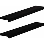 vidaXL Прозоречни первази, 2 бр, кафяво-черни, 90x15x2 см, дъб масив (4009167)