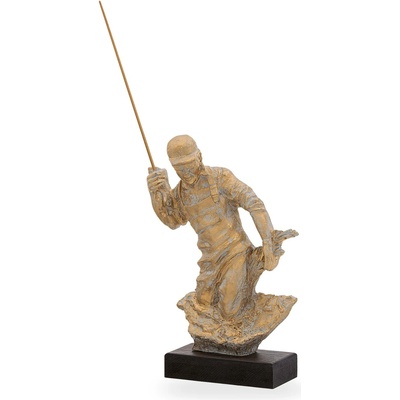 Trofej luxusní se symbolem rybářství výška 30 cm zlatá