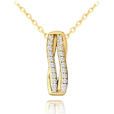 Minet Pozlacený elegantní stříbrný s bílými zirkony JMAS0196GN45