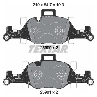 Sada brzdových platničiek kotúčovej brzdy TEXTAR 2590002