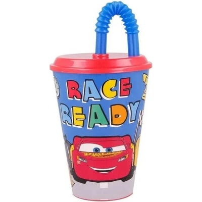 Disney Plastový téglik so slamkou Cars 430 ml