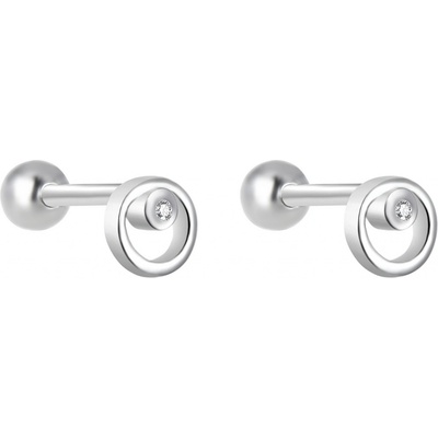 Agato Krásné stříbrné náušnice Kroužek se zirkonem AGT-E184B