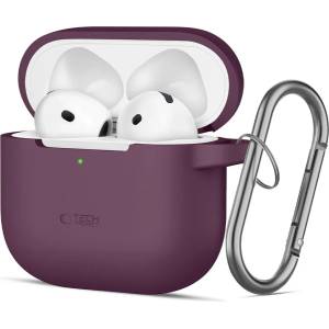 Tech-protect силиконова кукичка Apple AirPods 4 / 5, бордо