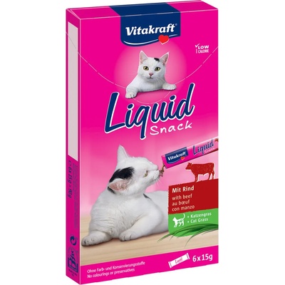 Vitakraft Vitakraft Cat Liquid-Snack говеждо + инулин - 24 x 15 г