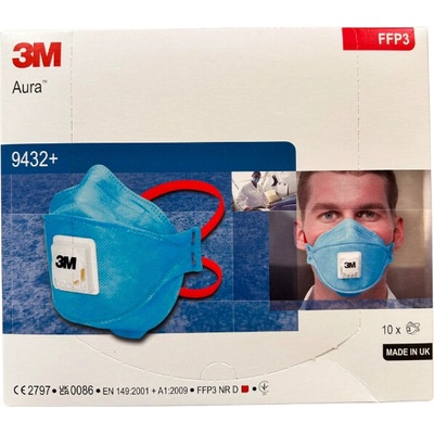 3M 9432+ Aura filtračný respirátor proti pevným časticiam s ventilčekom, FFP3