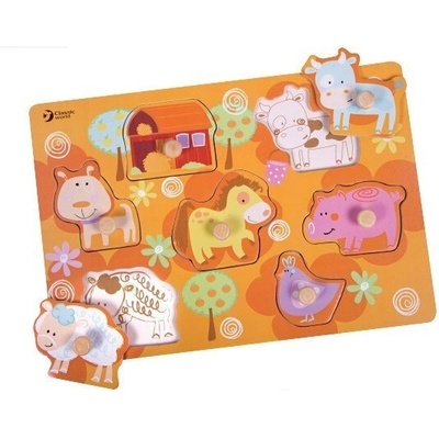 Classic World Дървен пъзел - селскостопански животни (cw3615)