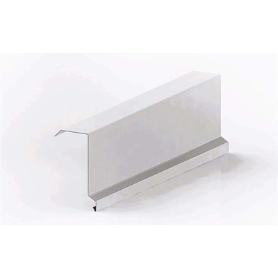 Závětrná lišta r.š.333mm vrchní s okapnicí Al Hliník 0.6mm Lakovaný RAL 9007 stříbrná tmavá dl.2m