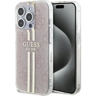 GUESS Кейс Guess IML 4G Gold Stripe за iPhone 15 Pro, розов (GUE003522-0)