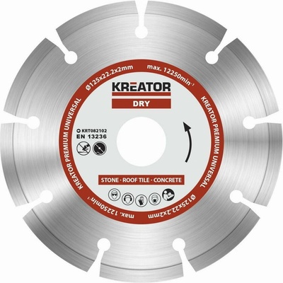 KREATOR Diamantový kotouč segmentový 125mm PREMIUM KRT082102