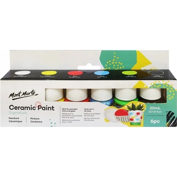 Sada barev na sklo a porcelán Mont Marte 6 x 20 ml