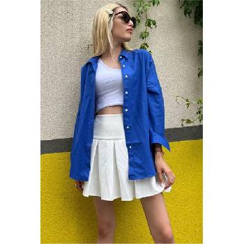 Madmext Дамска Oversize риза MG1369 - Яркосиня #333695 (333695_Синьо)