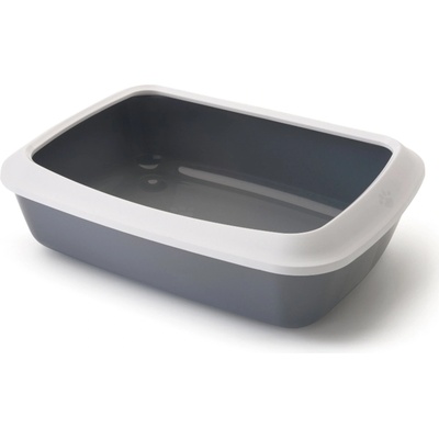 SAVIC - Котешка тоалетна малка с борд Iriz, 42x30.5x10 см. - сива