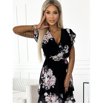 Numoco Рокля с деколте тип "молив" - черна с розички Numoco PATRIZIA numoco | Cheren | ЖЕНИ | ONE SIZE