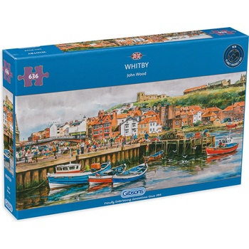Gibsons Панорамен пъзел Gibsons от 636 части - Пристанището в Уитби, Джон Ууд (G374)